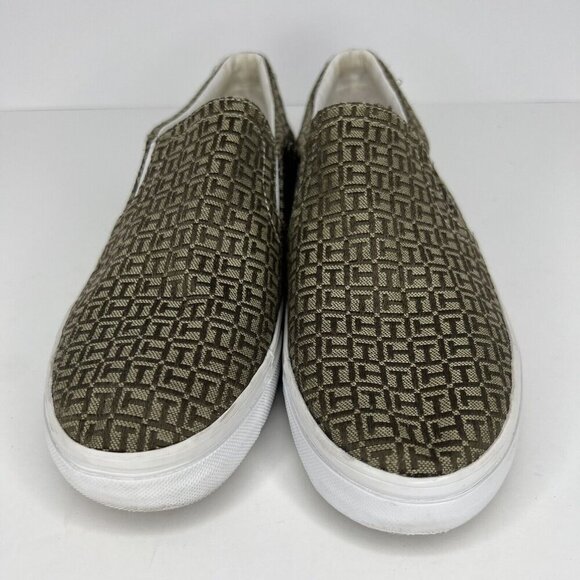 Tommy Hilfiger Gold Lebriz Canvas Slip On Loafers Womens Size 8 Casual Shoes - Picture 3 of 9